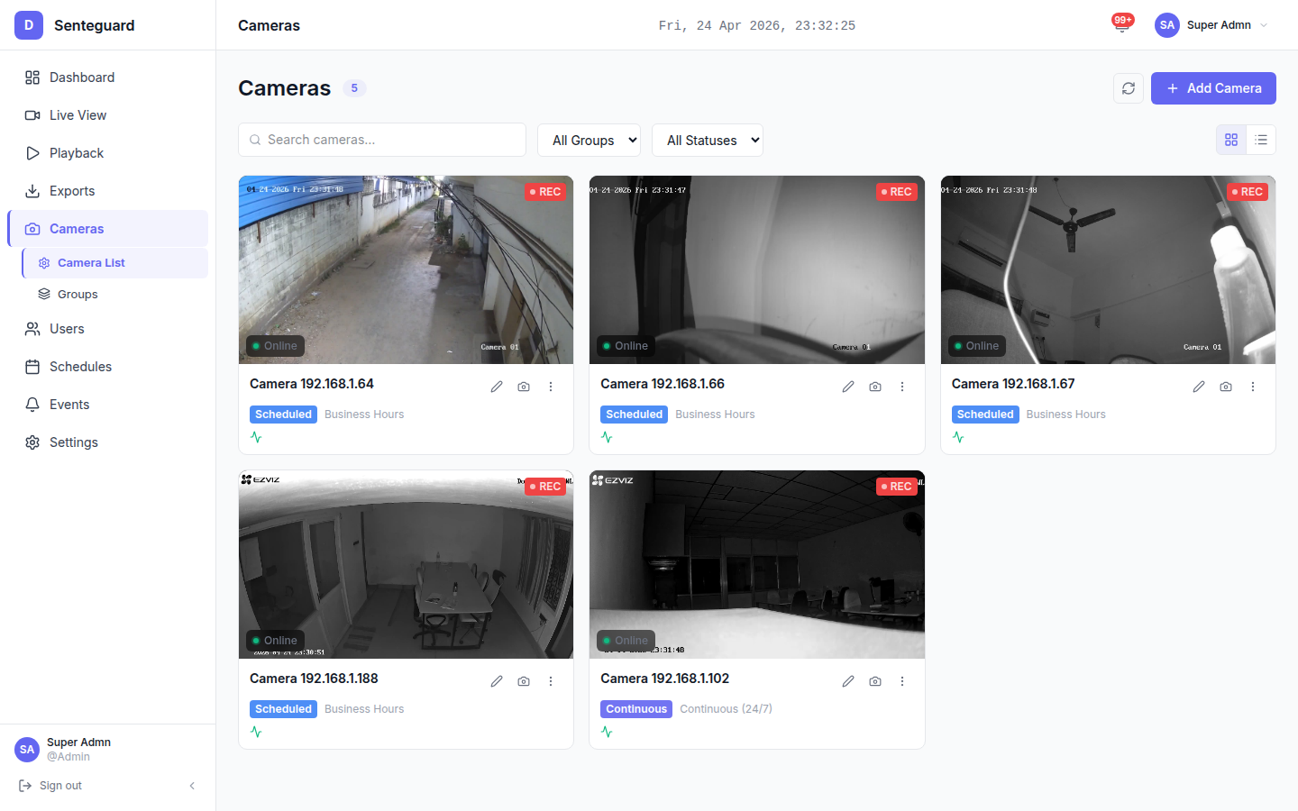 Senteguard — Camera Management