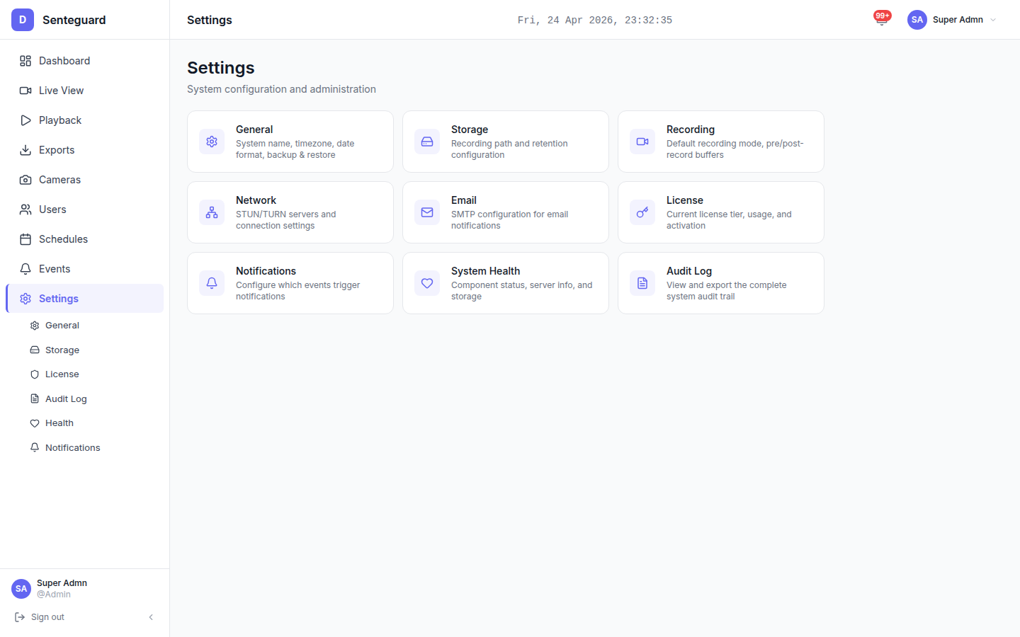 Senteguard — Settings & Access Control
